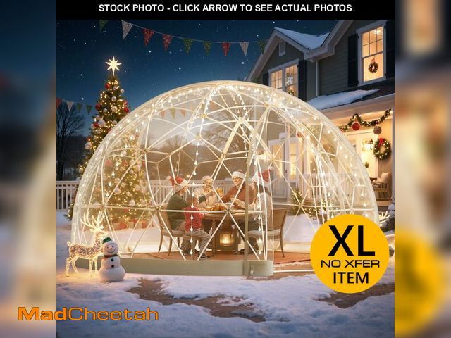 Lot 74-12689013 - VEVOR Garden Dome Tent, 15 x 9.5 ft Clear Bubble Tent House for 12-14 Person, Waterproof PVC Geodesi...