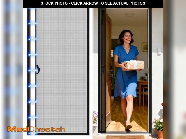 Lot 74-14265035 - Beeveer Retractable Screen Door with Sliding Track Fits Door Size 33" x 80" (Curtain Size 34'' x 81'...