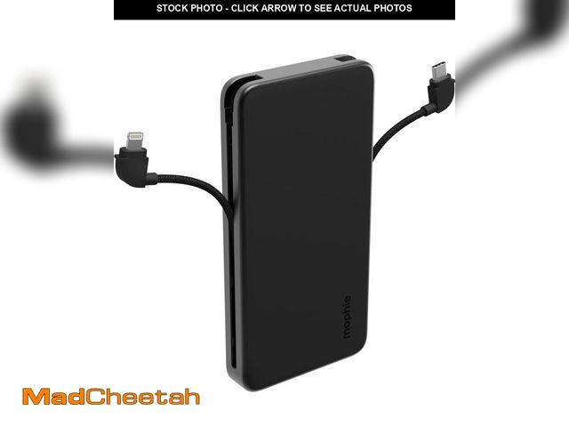 Lot 74-12218668 - Mophie Powerstation Plus 10,000mAh Power Bank - Has Integrated USB-C and Lightning Cables, Fast Char...