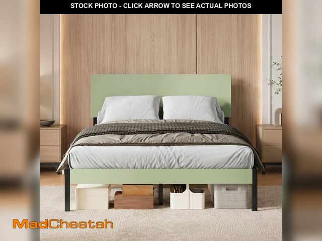 Lot 74-14611711 - Novilla Queen Bed Frame, Heavy Duty Metal Platform Bed Frame with Wood Headboard, 1200 LBS Weight Ca...