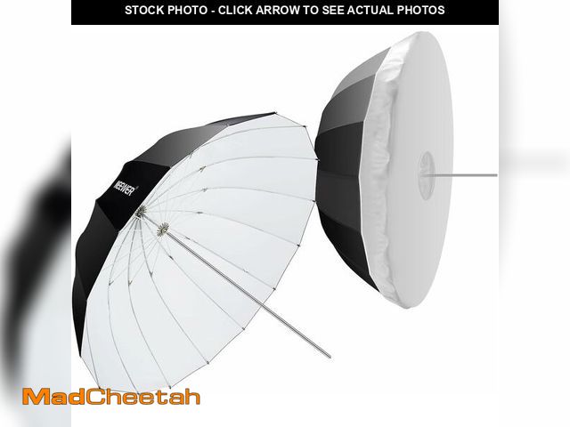 Lot 74-13696936 - NEEWER 71"/180cm Parabolic Reflective Umbrella Photography with White Inner, Soft Lighting with Diff...