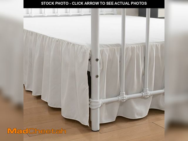 Lot 74-13576679 - xuan dian Bed Skirt, King Size Ruffled Bed Skirts with Split Corners, 22 Inch Drop Dust Ruffle Bed S...