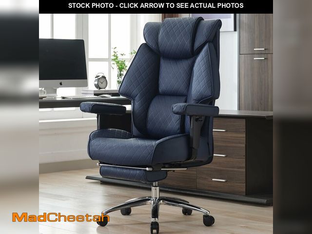 Lot 74-13070913 - EXCEBET Big and Tall Office Chair with Footrest, PU Leather High Back Executive Office Chair 400lbs,...