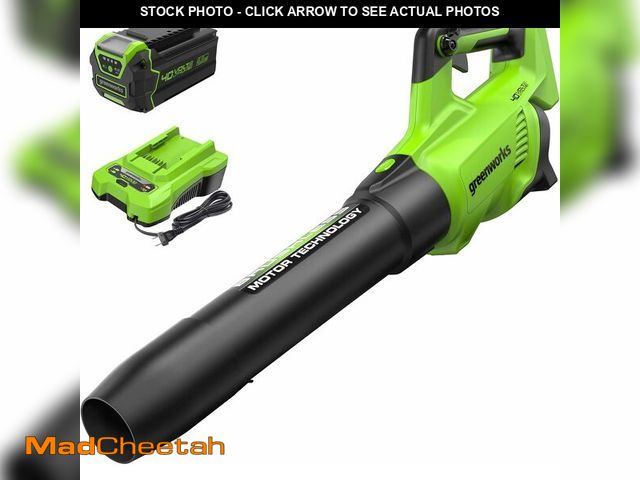 Lot 74-12954293 - Greenworks 40V (130 MPH / 550 CFM / 75+ Compatible Tools) Cordless Brushless Axial Leaf Blower, 4.0A...