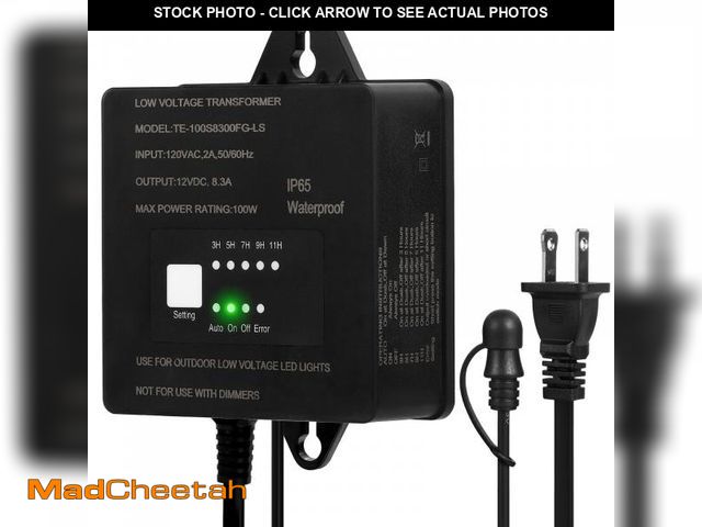 Lot 74-12311343 - Paktonvo 100W Low Voltage Landscape Transformer,Waterproof Low Voltage Transformer with Timer and Ph...