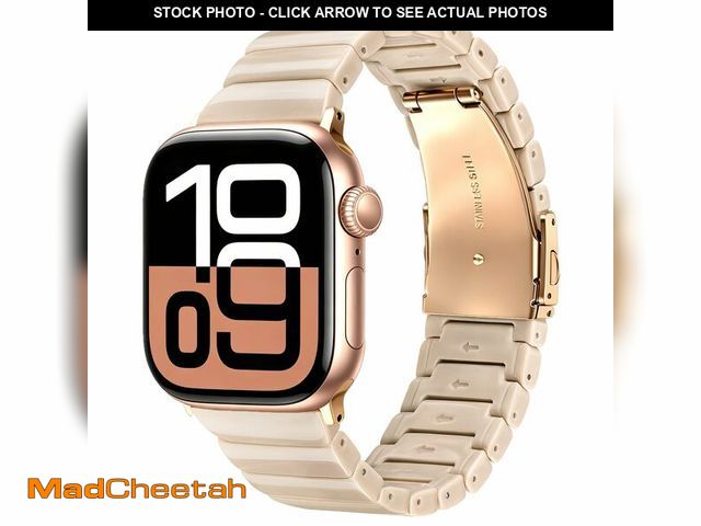 Lot 74-14386526 - V-MORO Resin Band Compatible with Apple Watch Series 7/8/9/10/11 41mm/40mm/38mm/42mm Fashion Strap f...