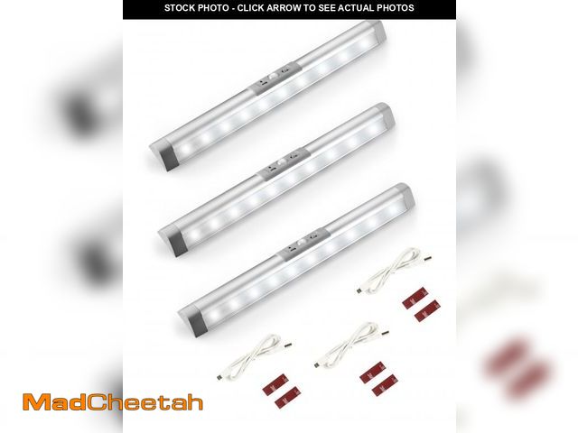 Lot 74-11551998 - Joyzy 3 Pack Automatic Motion Sensor Closet Lights with Eye-Protection Design, LED Beads for Under C...