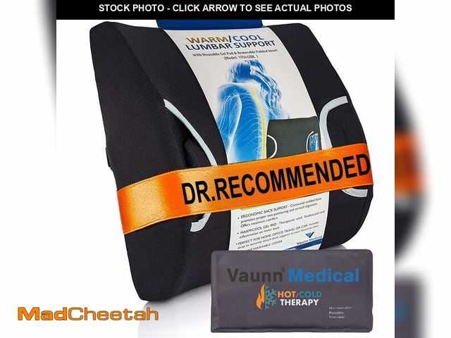 Lot 74-12876721 - FSA/HSA Eligible, Vaunn Medical Lumbar Support Pillow with Firm Insert &amp; Heated/Cooling Gel Pad ...