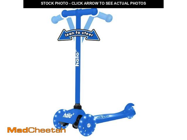 Lot 74-12477935 - HALO Rise Above Jr 3 Wheel Scooter Blue(LIGHTS DONT WORK)  - USED