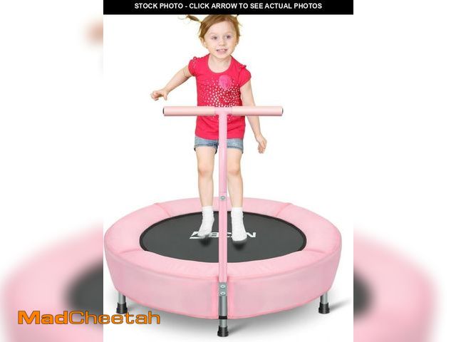 Lot 74-12323933 - BCAN 36'' Mini Folding Ages 2 to 5 Toddler Trampoline with Handle for Kids, Indoor/Garden Toddlers T...