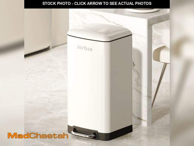 Lot 74-14608065 - MRBIN Metal Kitchen Trash Can, Commercial Step Office Garbage Bin with Soft Close Lid, 40L / 10.5gal...
