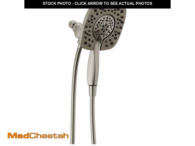 Lot 74-12840300 - Delta 4-Setting In2ition 2-in-1 Dual Shower Head with HandHeld Spray, Brushed Nickel Detachable Show...