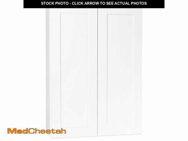 Lot 74-12774364 - Hampton Bay Shaker 30 in. W x 12 in. D x 42 in. H Assembled Wall Cabinet in Satin White - UNUSED