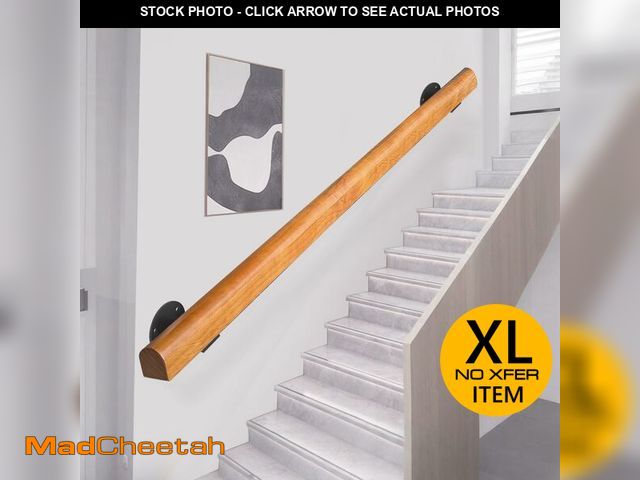 Lot 74-12763333 - Wooden Handrails, 1-20ft Non-Slip Staircase Handrail, for Home Garden Corridor Lofts Kindergarten Gu...