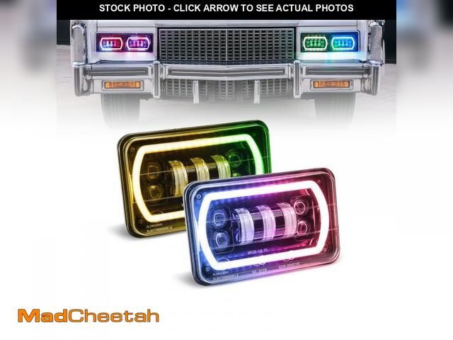 Lot 74-12311158 - OPP ULITE 4x6 Led Lights with Dream Chasing Color DRL, Amber Turn Signal Light, APP &amp; Remote Con...