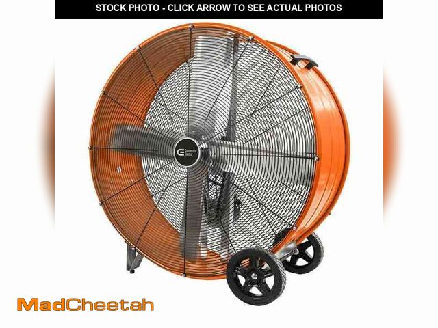 Lot 74-12659511 - (BROKEN WHEEL) Commercial Electric 42 in. Heavy Duty 2-Speed Belt Drive Drum Fan - USED