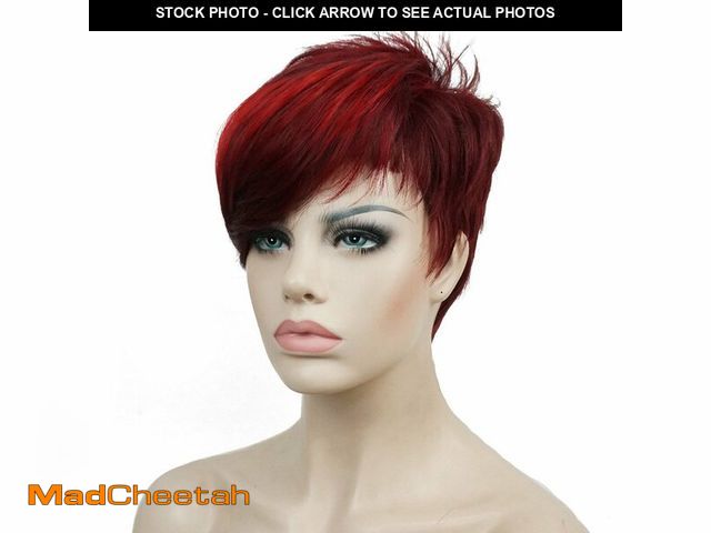 Lot 74-12714438 - Lydell Short Asymmetry Side Bang Straight Wig Full Synthetic Wigs 6 inches - USED