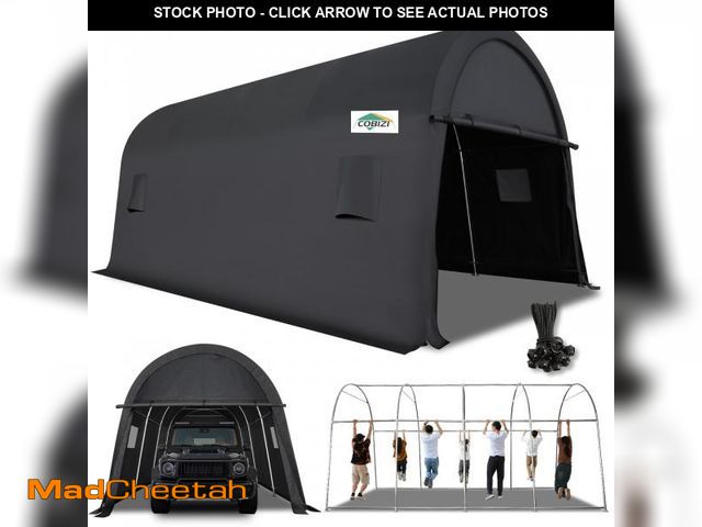 Lot 74-12207285 - COBIZI Carport 10x20 FT Heavy Duty, Portable Garage, Carport Canopy with All-Steel Metal Frame &amp;...
