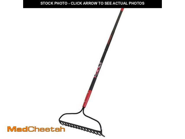 Lot 74-14327535 - Razor-Back 60.75 in. Fiberglass Handle15-Tine Forged Steel Bow Rake - USED