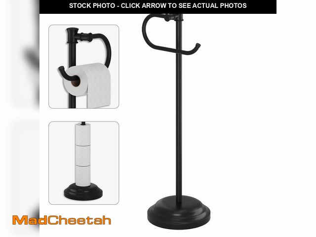 Lot 74-14057303 - BESy Toilet Paper Holder Free Standing Bathroom Toilet Tissue Holder Stand for Floor Toilet Paper Ro...
