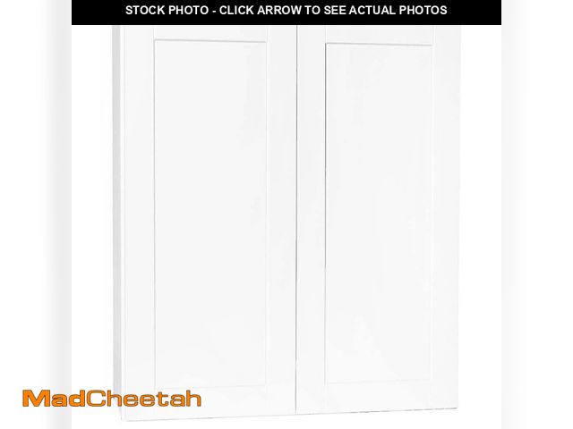 Lot 74-12892814 - Hampton Bay Shaker 36 in. W x 12 in. D x 42 in. H Assembled Wall Cabinet in Satin White - UNUSED