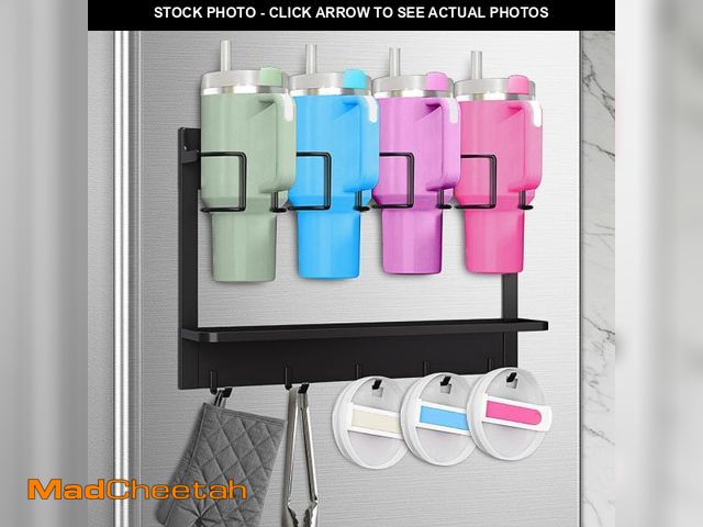 Lot 74-12432398 - AFKLMNE Water Bottle Organizer for Stanley Cup Accessories 20/30/40 oz, Fridge Magnetic and Wall Mou...