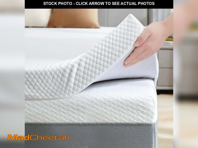 Lot 74-12782474 - BDEUS 2 Inch Gel Memory Foam Mattress Topper, Cool Gel Infused Foam Bed Topper, Pressure Relief, Rem...