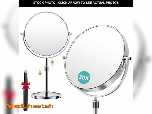Lot 74-12709509 - Auxmir 1X/30X Magnifying Mirror with Stand, 8.5'' Double-Sided Makeup Mirror with Adjustable Height,...