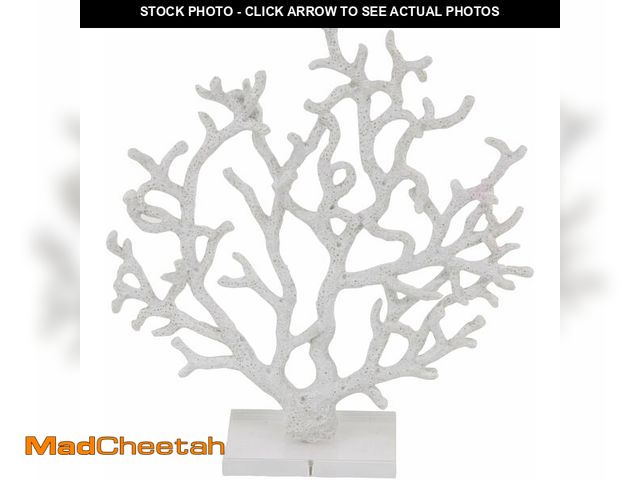 Lot 74-12543939 - Deco 79 Polystone Coral Decorative Sculpture Textured Porous Home Decor Statue with Acrylic Base, Ac...