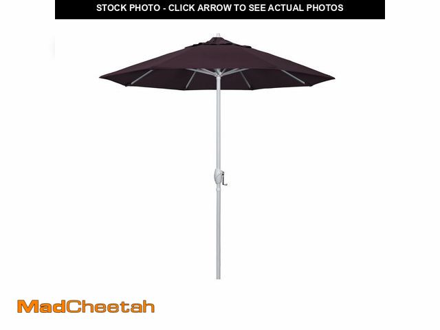 Lot 74-12784971 - California Umbrella 7.5' Rd Aluminum Patio Umbrella, Crank Lift, Auto Tilt, White Finish, 4yr Fade W...