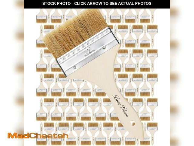 Lot 74-13835547 - Bates- Chip Brushes, 4 Inch, 96 Pack, 4 Inch Paint Brushes with Ergonomic Wooden Handle, Natural Bri...