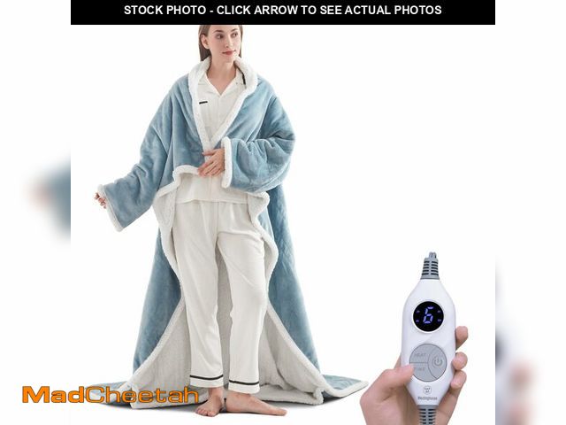 Lot 74-13955925 - Westinghouse Electric Snuggle Throw Blankets with Foot Pocket, Wearable Heated Blanket with Sleeves,...