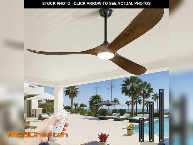 Lot 74-12569381 - BOOSANT 72" Ceiling Fans with Lights and Remote Control, Outdoor Ceiling Fan with Lights High CFM Qu...