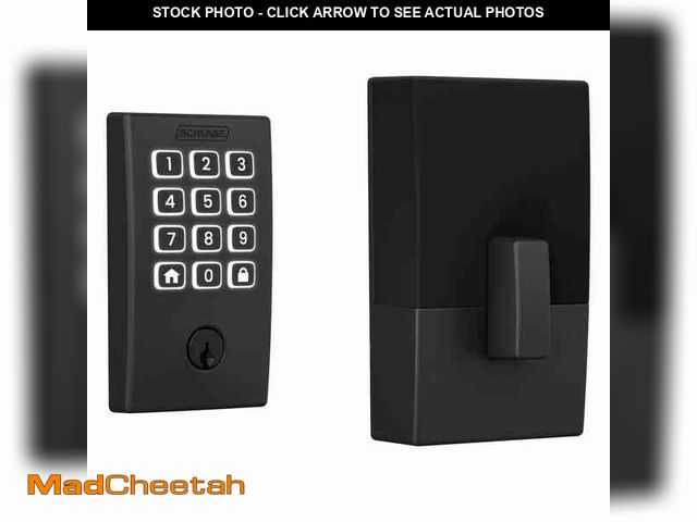Lot 74-14394785 - Schlage Century Matte Black Electronic Arrive Smart Wifi Deadbolt - UNUSED