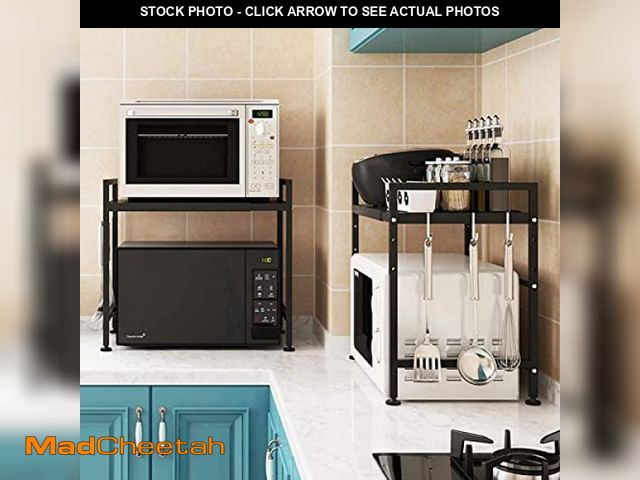 Lot 74-3777900 - WHIFEA 2-Tier Adjustable Countertop Microwave Oven Rack 16.9''-25.6' - UNUSED
