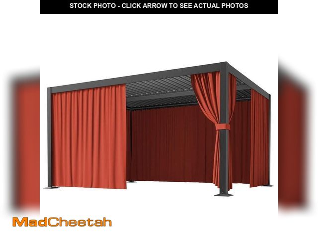 Lot 74-14345518 - WNP 10 ft. x 13 ft. Universal Outdoor Privacy Curtains, Gazebo Curtains with Zipper Terra Red (4-Sid...
