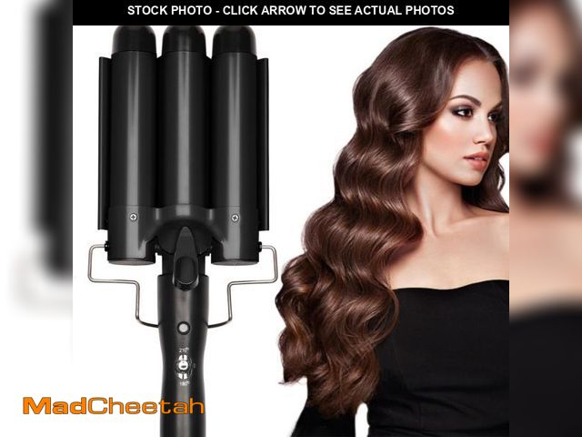 Lot 74-11545442 - 3 Barrel Curling Iron Jumbo 1.25 inch (32mm) Hair Curling Wand Crimper Instant Heating Adjustable Ha...