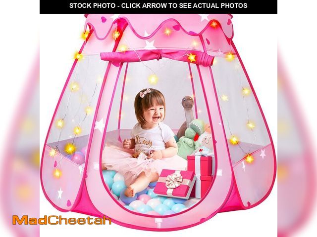 Lot 74-14338557 - Princess Tent Girls Kids Playhouse Pop Up Play Tent with Star Light Tent for Kids Ball Pit Toys for ...