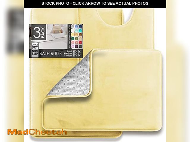 Lot 74-12098110 - Clara Clark 3 Piece Bathroom Rugs Bath Mat Set, Velvet Memory Foam Bath Mats for Bathroom - Non-Slip...