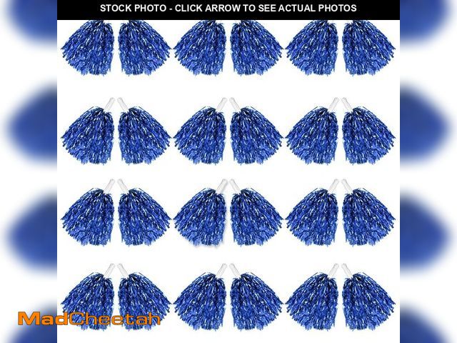 Lot 74-13568232 - DILIBRA 24Pcs Metallic Cheerleading Pom Poms, Cheerleaders Cheer Pompoms with Baton Handle, Cheering...