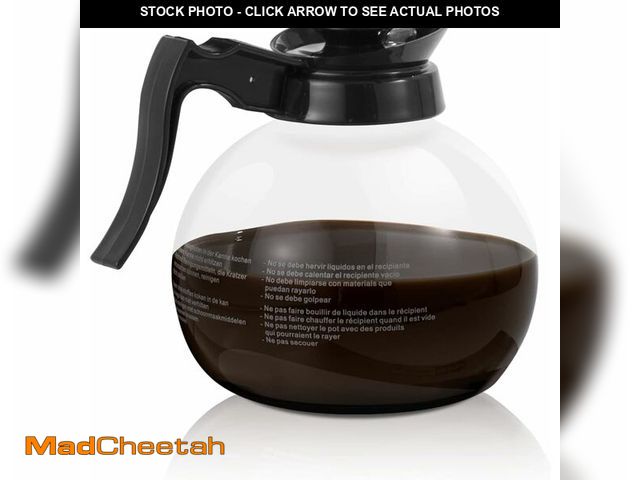 Lot 74-12828221 - SYBO Coffee Pot Decanter, 12-Cup Glass Coffee Decanter Black - UNUSED