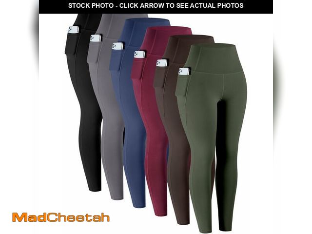 Lot 74-12456169 - LZYVOO Leggings with Pockets for Women, 6 Packs Soft High Waisted Tummy Control Workout Yoga Pants(B...