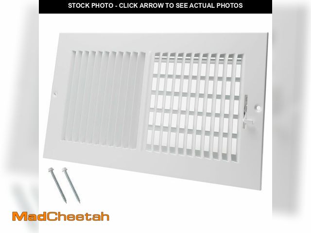 Lot 74-14204981 - 12 x 6 Inch [Duct Opening] Air Vent Covers for Wall or Ceiling - High Airflow 2 Way Steel Ventilatio...