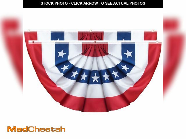 Lot 74-14205431 - 3x6 Ft American Bunting Flags for Outside, 4th of July 250th Anniversary Outdoor Decorations Red Whi...