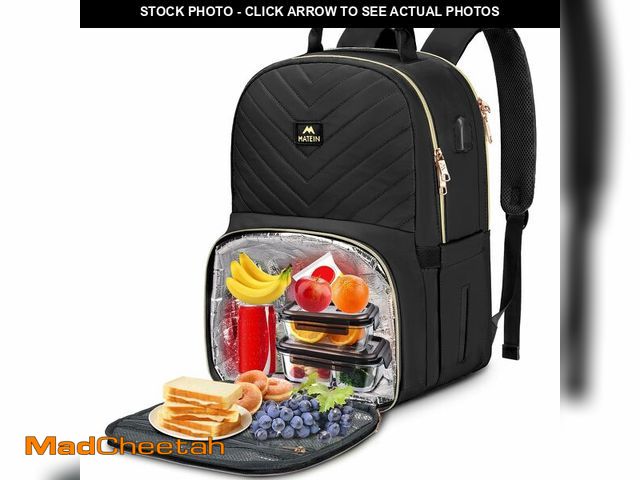 Lot 74-12975010 - MATEIN Lunch Backpack for Women, 15.6inch Laptop Work Backpack with Insulated Cooler Compartment, Wa...