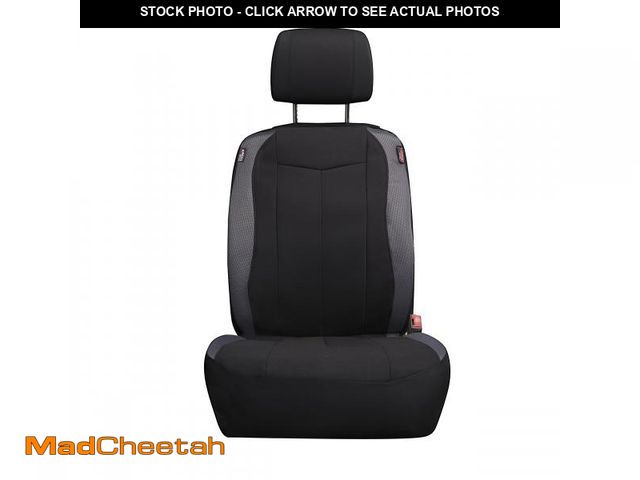 Lot 74-12536281 - Genuine Dickies 2-Piece Black-Gray Durasport Starsky Vegan Leather Truck Seat Covers, 43706WDI - UNU...