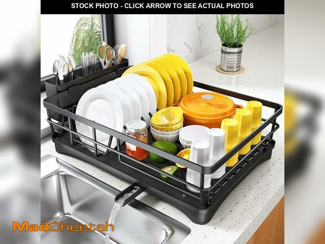 Lot 74-14339732 - SNTD Dish Drying Rack for Kitchen Counter - Large Dish Rack with Drainboard, Rustproof Dish Drainer ...