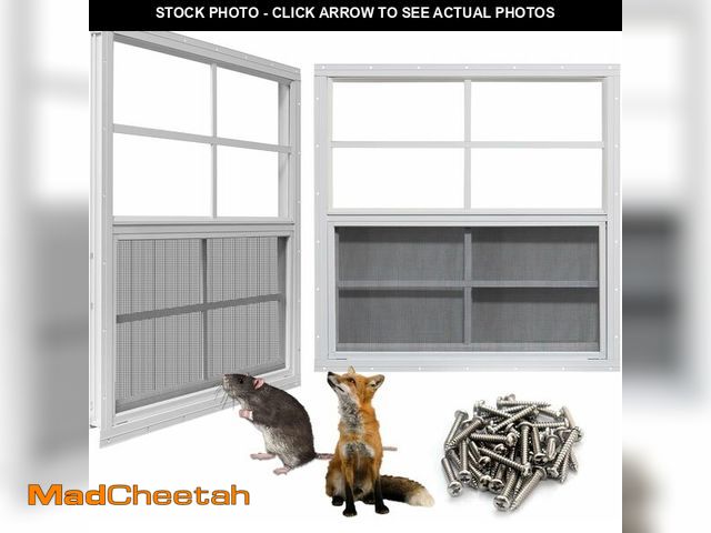 Lot 74-13698233 - (SOME DAMAGE) NeatiEase Upgraded Shed Windows 2 Pack, 30" x 36" Windows with Tempered Glass and Stai...