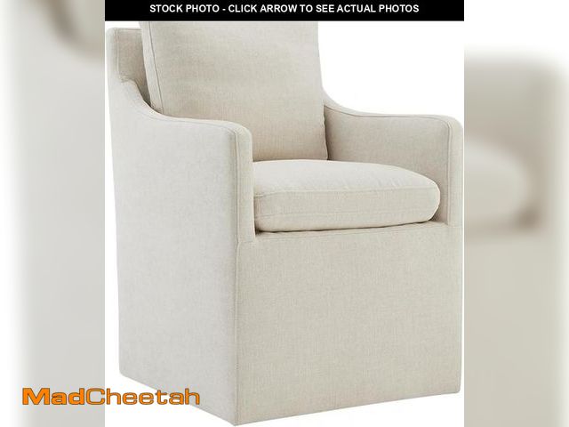 Lot 74-12540482 - Upholstered Dining Chairs with Casters Easy Assembly Modern Accent Armchair with Rollers for Diningr...