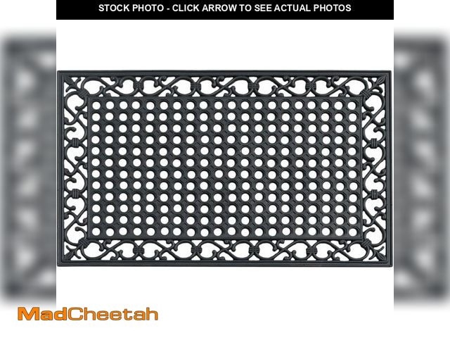Lot 74-12543820 - A1HC Natural Rubber Outdoor Doormat 24"x36", Heavy Duty Entryway Mat for Outside, Scrapes Dirt, Easy...